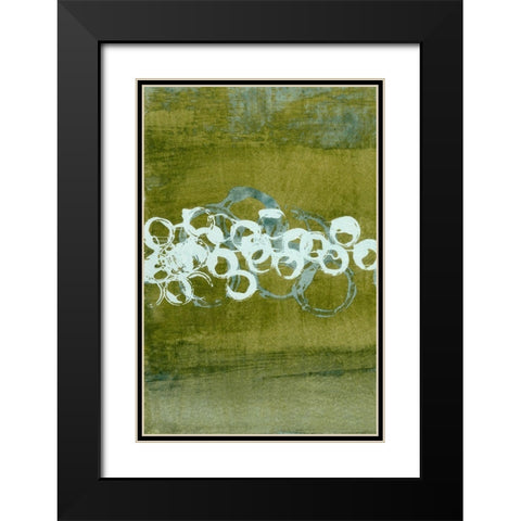 Green Orbs I Black Modern Wood Framed Art Print with Double Matting by McMullen, Charles