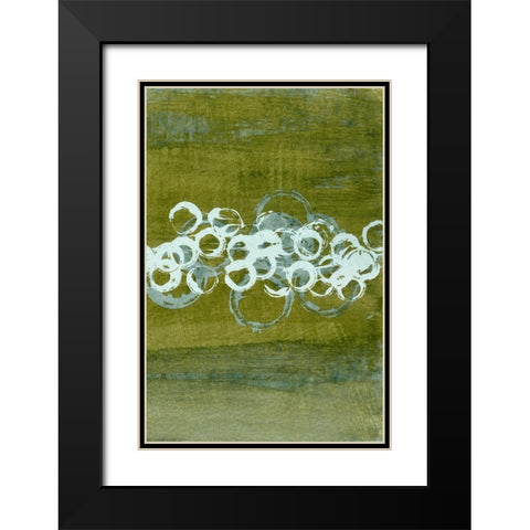 Green Orbs II Black Modern Wood Framed Art Print with Double Matting by McMullen, Charles