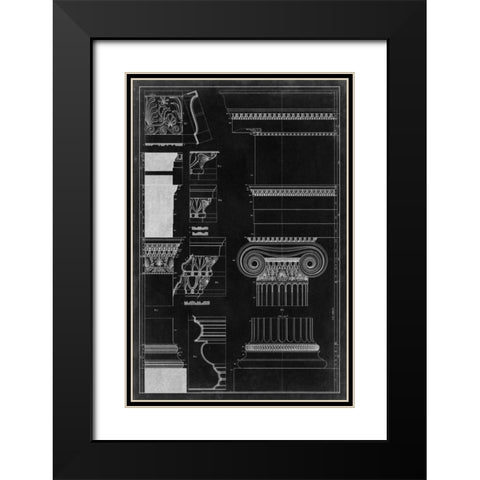 Graphic Architecture II Black Modern Wood Framed Art Print with Double Matting by Vision Studio