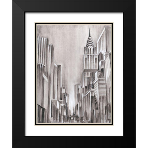 Art Deco Cityscape I Black Modern Wood Framed Art Print with Double Matting by Harper, Ethan