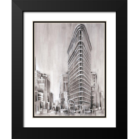 Art Deco Cityscape II Black Modern Wood Framed Art Print with Double Matting by Harper, Ethan