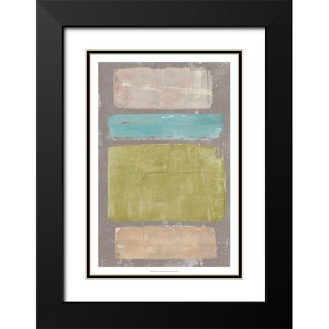 Panelled Colors II Black Modern Wood Framed Art Print with Double Matting by Goldberger, Jennifer