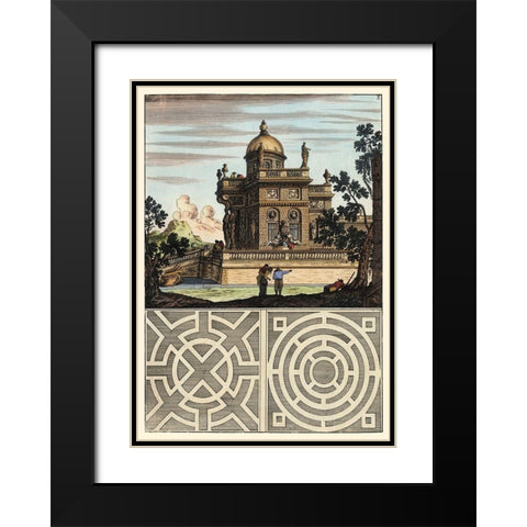 Architectura Curiosa I Black Modern Wood Framed Art Print with Double Matting by Bockler