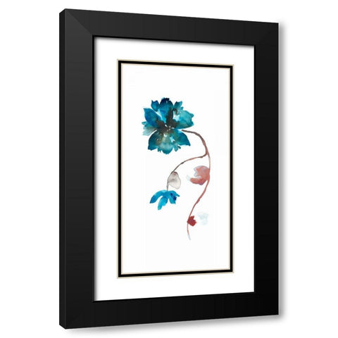 Floral Watercolor I Black Modern Wood Framed Art Print with Double Matting by Mosley, Kiana