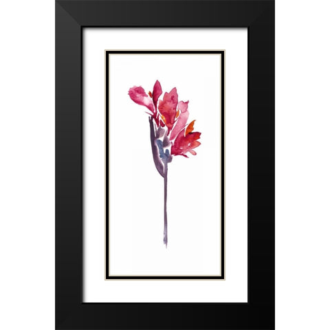 Floral Watercolor V Black Modern Wood Framed Art Print with Double Matting by Mosley, Kiana