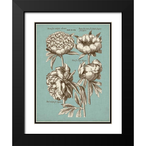 Chambray Chintz II Black Modern Wood Framed Art Print with Double Matting by Vision Studio