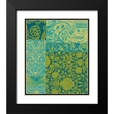 Pattern Mix II Black Modern Wood Framed Art Print with Double Matting by Vision Studio