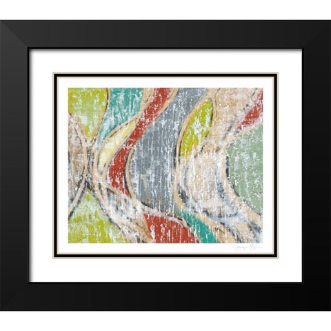 Undulating Color I Black Modern Wood Framed Art Print with Double Matting by Goldberger, Jennifer