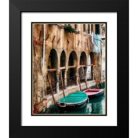 Hanging Laundry Black Modern Wood Framed Art Print with Double Matting by Head, Danny