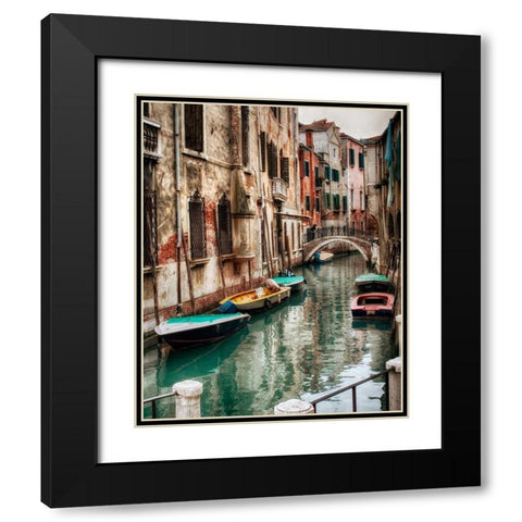 Six Boats Black Modern Wood Framed Art Print with Double Matting by Head, Danny