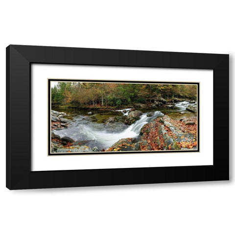 River Panorama Black Modern Wood Framed Art Print with Double Matting by Head, Danny