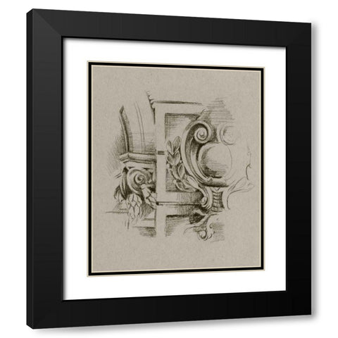 Charcoal Architectural Study IV Black Modern Wood Framed Art Print with Double Matting by Harper, Ethan