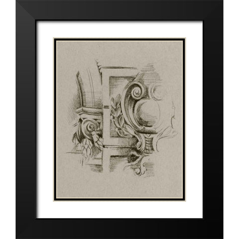 Charcoal Architectural Study IV Black Modern Wood Framed Art Print with Double Matting by Harper, Ethan