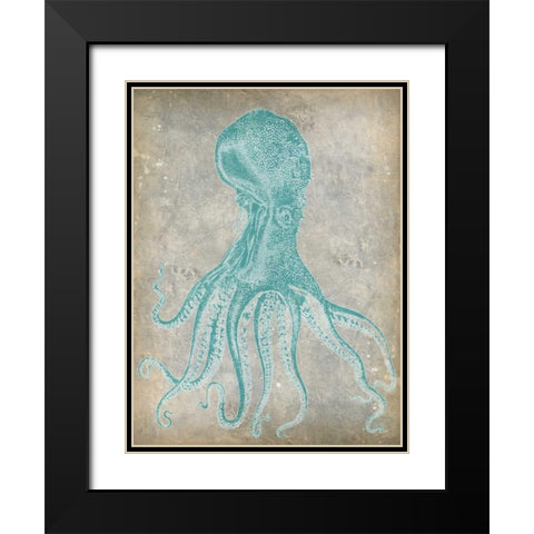 Spa Octopus II Black Modern Wood Framed Art Print with Double Matting by Goldberger, Jennifer