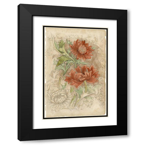 Floral Pattern Study I Black Modern Wood Framed Art Print with Double Matting by Harper, Ethan