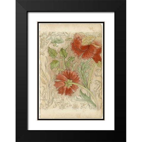 Floral Pattern Study II Black Modern Wood Framed Art Print with Double Matting by Harper, Ethan