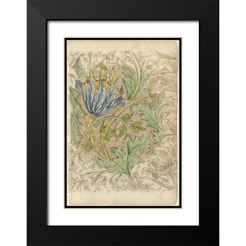 Floral Pattern Study III Black Modern Wood Framed Art Print with Double Matting by Harper, Ethan