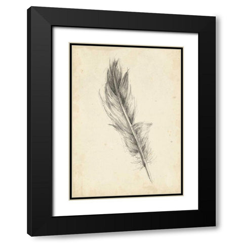 Feather Sketch IV Black Modern Wood Framed Art Print with Double Matting by Harper, Ethan