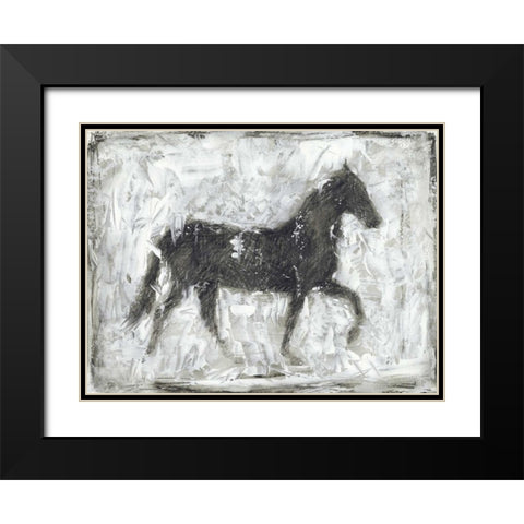 Equine Silhouette I Black Modern Wood Framed Art Print with Double Matting by Harper, Ethan