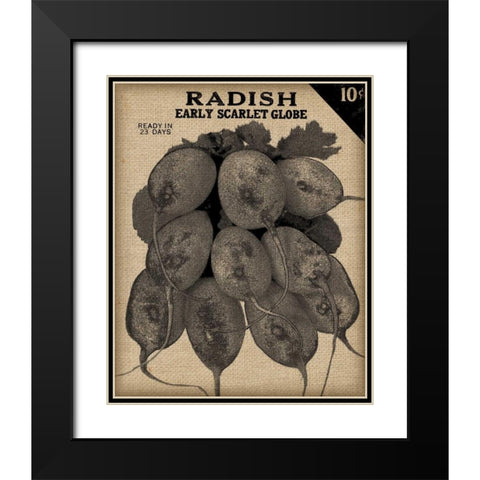 Vintage Seed Pack I Black Modern Wood Framed Art Print with Double Matting by Vision Studio