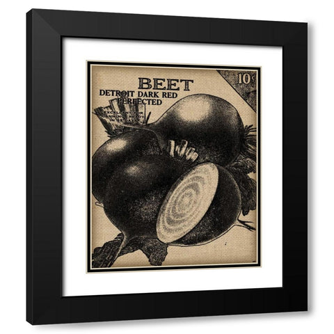 Vintage Seed Pack III Black Modern Wood Framed Art Print with Double Matting by Vision Studio