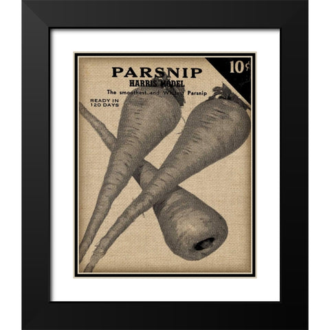 Vintage Seed Pack IV Black Modern Wood Framed Art Print with Double Matting by Vision Studio