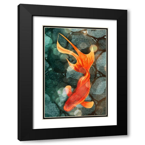 Fantail I Black Modern Wood Framed Art Print with Double Matting by Ludwig, Alicia