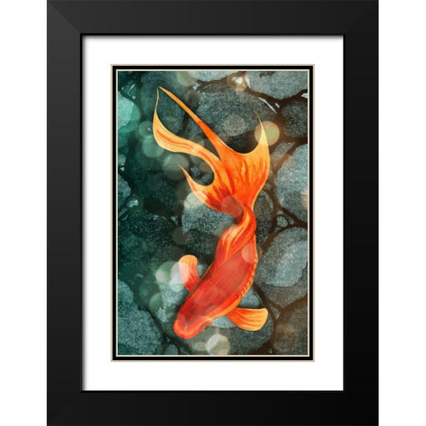 Fantail I Black Modern Wood Framed Art Print with Double Matting by Ludwig, Alicia