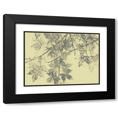 Grey Leaves II Black Modern Wood Framed Art Print with Double Matting by Goldberger, Jennifer