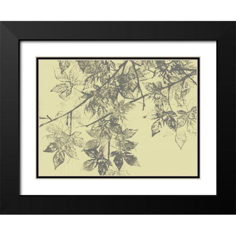 Grey Leaves II Black Modern Wood Framed Art Print with Double Matting by Goldberger, Jennifer