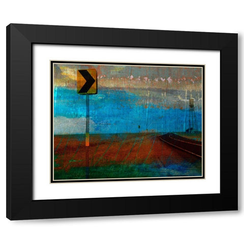 Texas Open Road Black Modern Wood Framed Art Print with Double Matting by Jasper, Sisa