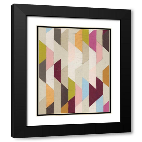 Confetti III Black Modern Wood Framed Art Print with Double Matting by Vess, June Erica