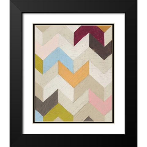 Confetti V Black Modern Wood Framed Art Print with Double Matting by Vess, June Erica