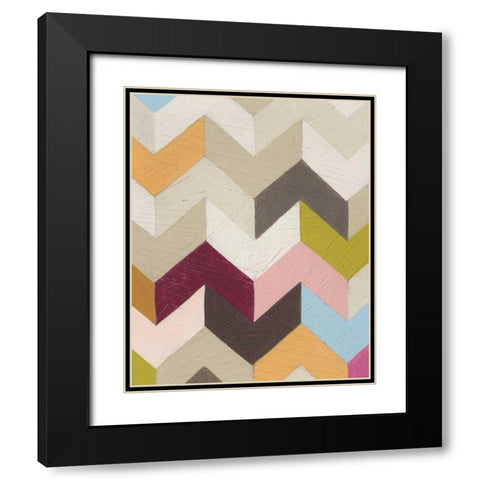 Confetti IX Black Modern Wood Framed Art Print with Double Matting by Vess, June Erica