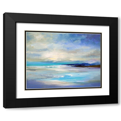 Tropical Bay Black Modern Wood Framed Art Print with Double Matting by Sheila Finch