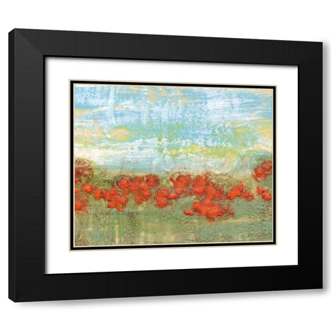 Coral Poppies II Black Modern Wood Framed Art Print with Double Matting by Goldberger, Jennifer