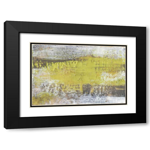 Yellow and Grey Serenity I Black Modern Wood Framed Art Print with Double Matting by Goldberger, Jennifer