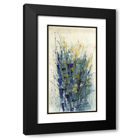 Indigo Floral II Black Modern Wood Framed Art Print with Double Matting by OToole, Tim