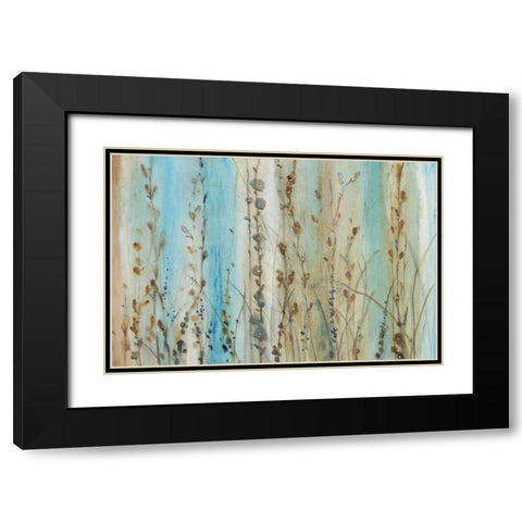Ombre Floral I Black Modern Wood Framed Art Print with Double Matting by OToole, Tim