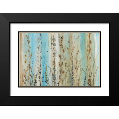 Ombre Floral I Black Modern Wood Framed Art Print with Double Matting by OToole, Tim