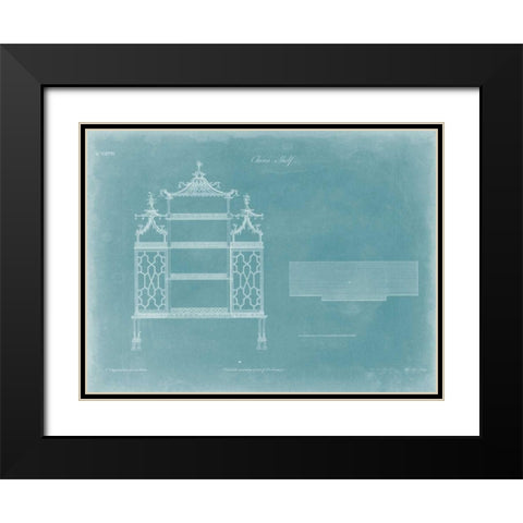 China Shelf Black Modern Wood Framed Art Print with Double Matting by Chippendale, Thomas