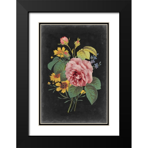 Rose Bouquet II Black Modern Wood Framed Art Print with Double Matting by Vision Studio