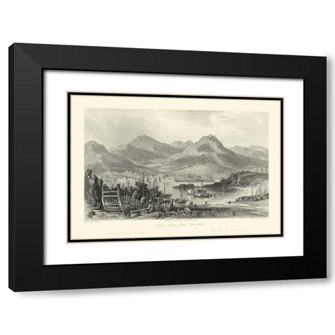 Scenes in China IV Black Modern Wood Framed Art Print with Double Matting by Allom, T.