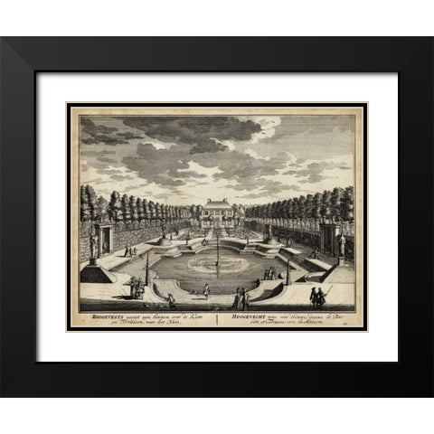 Views of Amsterdam IV Black Modern Wood Framed Art Print with Double Matting by Visher, Nicolaus
