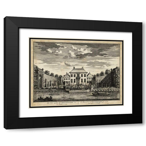 Views of Amsterdam V Black Modern Wood Framed Art Print with Double Matting by Visher, Nicolaus