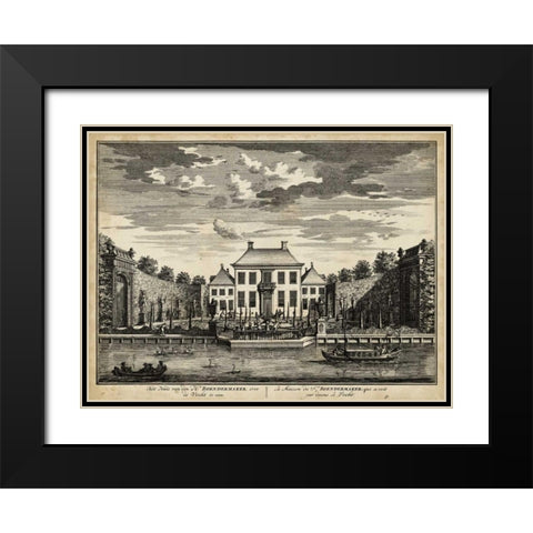 Views of Amsterdam V Black Modern Wood Framed Art Print with Double Matting by Visher, Nicolaus