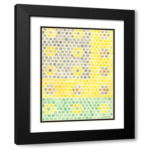 Floral Linoleum I Black Modern Wood Framed Art Print with Double Matting by Lam, Vanna