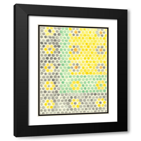 Floral Linoleum II Black Modern Wood Framed Art Print with Double Matting by Lam, Vanna