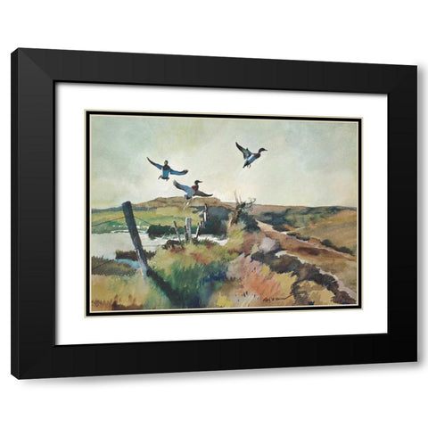 The Alarm Black Modern Wood Framed Art Print with Double Matting by Mason, Roy M.