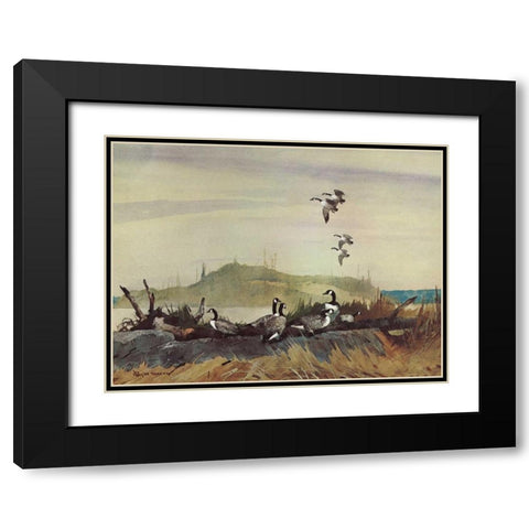 The Exploring Party Black Modern Wood Framed Art Print with Double Matting by Mason, Roy M.